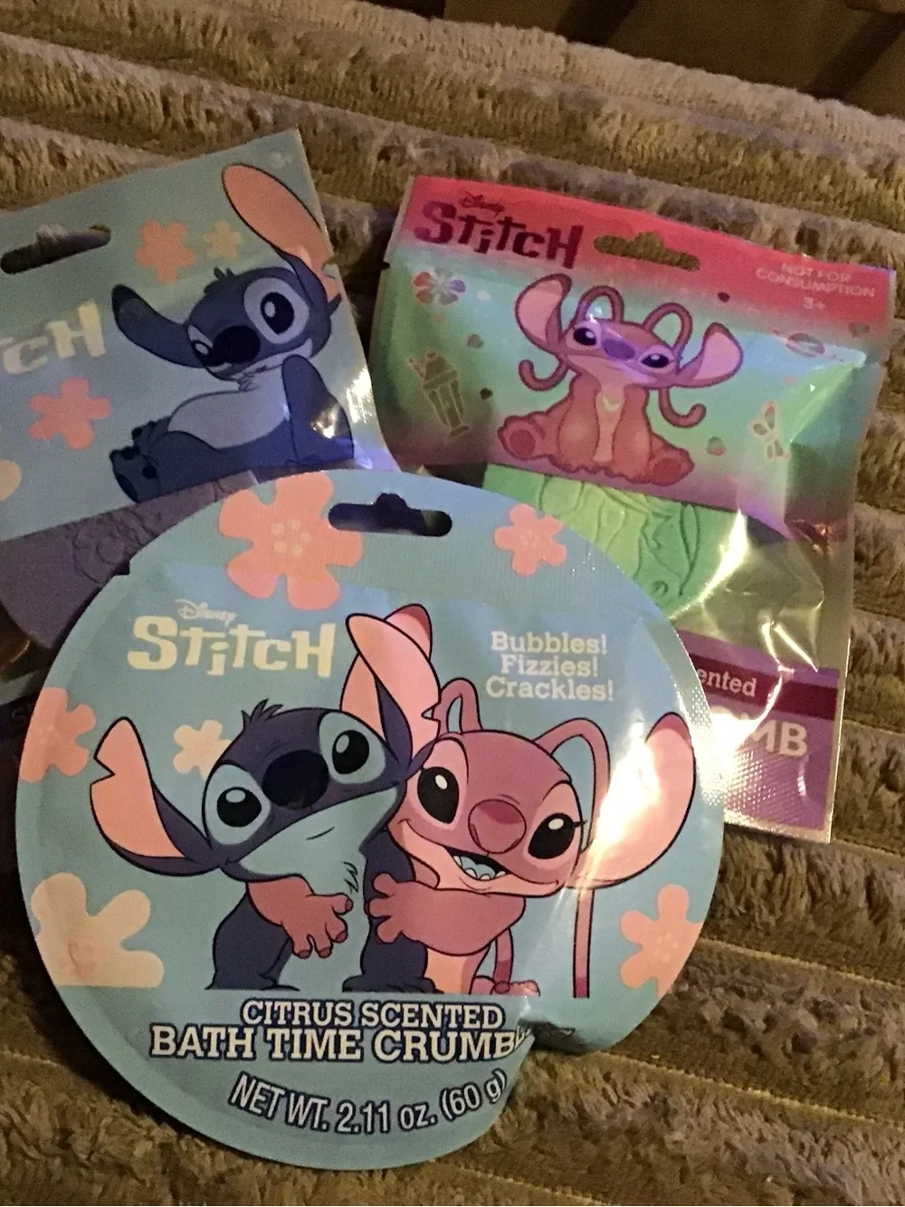Disney Stitch Pink and Blue Citrus Bath Time Crumbs Pack